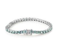 QWdfgS bracciale con diamanti, Bracciale tennis in moissanite per le donne Colore D VVS1 Chiarezza di diamanti blu S925 in argento sterling, 6,5(Silver,5mm)