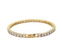QWdfgS bracciale con diamanti, Braccialetti tennis da donna 3-5 mm classici con diamanti simulati placcati oro 18 carati CZ a taglio rotondo for donne gioielli sposa(White,3 mm)