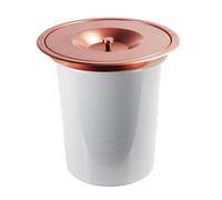 QWdfgS cestino con coperchio, Coperchio da incasso for mobiletto cucina, pattumiera rotonda, occhiello in acciaio inox for cucina/nero/5 l(Bronze,5L)