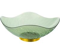 QWdfgS Fruttiera in ceramica, Vassoio for stuzzichini con coperchio, elegante vassoio da portata trasparente for frutta in stile nordico, snack scrivania, ciotola for caramelle, uso quotidiano(C)