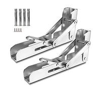 QWEASDF 2 Pezzi Staffe per Mensole, Staffa Pieghevole per Tavolo a Muro, Reggimensola Pieghevole Inox da Parete Montaggio Supporto Mensola Reggimensole Carico Massimo 100kg,150mm/6in