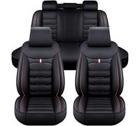QWEDFSD Auto Set Coprisedili in Pelle per BMW 1 Series 2012-2018,Confortevole Copri Sedili Antiscivolo di Protezione Set Lusso Anteriori Posteriori Accessori, D/Black And Red