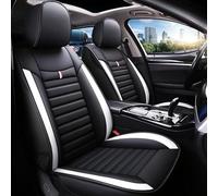 QWEDFSD Auto Set Coprisedili in Pelle per Renault Captur 2013-2025,Confortevole Copri Sedili Impermeabile di Protezione Completa Set Completo Accessori Interno, White-Black/C