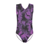 QWEFVB Body per Halloween, da ragazza, atletica, ginnastica, allenamento, senza maniche, elastico, per danza classica, Halloween-16, Halloween-18, 9-10 Years