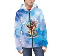 QWEFVB Felpa con cappuccio da ragazza con cerniera, taglia 6-16 anni, casual, a maniche lunghe, per ragazzi e bambini, con cerniera, Solo un ragazzo che ama i dinosauri, M