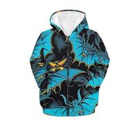 QWEFVB Graziose felpe con cappuccio di Halloween per ragazzi e ragazze felpe con cappuccio per feste di Halloween con cappuccio con zip, Pipistrelli got, S