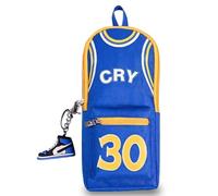 QWEPU Astuccio per giocatore di pallacanestro, 30 astucci da basket blu,grande capacità cancelleria caso, basket star player, astuccio per bambini grande capacità per Bambini Ragazzi e Adulti