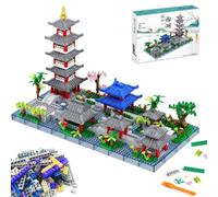 QWEPU Grande Architettura Cinese di HangZhou Garden, 2000+PCS HangZhou Garden Micro Mattoncini da Costruzione, Grande Lago dell'Ovest Cinese HangZhou Costruzioni per Casa Bonsai per adulti