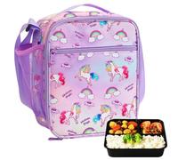 QWEPU Zaino per unicorno, borsa per il pranzo per bambini,Riutilizzabili Lunch Cooler Bags,Zaino per scuola materna Bambino piccolo Stampa del fumetto Zaino con tasche,21.5 * 25 * 9CM