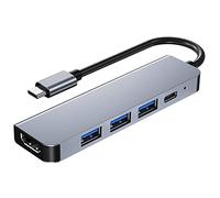 Qwertfeet Hub USB Stazione Multifunzione 4K Compatibile Adattatore USB 3.0 Type-C Hub USB Type-C 5 Porte per Pro