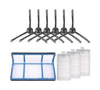 Qwertfeet Sostituzione per aspirapolvere robot V3 V3S V5 V5S V5S Pro, 1 filtro primario + 3 filtri + 6 spazzole laterali