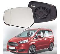 Qwertfeet Vetro Specchietto Retrovisore Riscaldato per Ford Tourneo/Transit Courier 2014-, Sinistro Destro Lato Esterno Specchio Piastra di Supporto Sostituzione Auto, Left-White