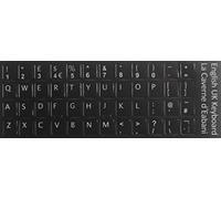Qwerty Keys Inglese Regno Unito Adesivi Nero con Bianco Lettere - Adatto per Qualsiasi Tastiera