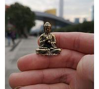 QWERWEFR Mini Portatile in Ottone Vintage Statua di Buddha Tascabile Buddha Figura Scultura Home Office scrivania Ornamento Decorativo Giocattolo Regalo,Black