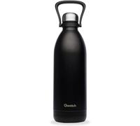 Qwetch - Borraccia Termica 2L in Acciaio Inox Nero - 48h Freddo, 16h Caldo - Impermeabile, Senza BPA & Riutilizzabile - Bottiglia Termica con Manico per Sport, Trekking, Ufficio, Famiglia