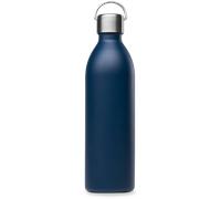 Qwetch - Borraccia Termica Active 1 L Blu Notte - Bottiglia termica in Acciaio Inox 90% Riciclato - Mantiene freddo per 24 ore e caldo per 12 ore - Senza perdite & senza BPA - Con ansa ergonomica