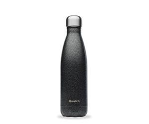 Qwetch - Bottiglia isolata in acciaio inox Roc - Nero - 500ml - 24h fredda e 12h calda - impermeabile, senza BPA e riutilizzabile - per lo sport, i viaggi e l'ufficio