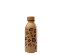 Qwetch - Bottiglia isotermica da 500 ml Leopard Camel - ICON - Borraccia Design compatta ed elegante in acciaio inox riciclata - 24 ore freddo e 12 ore caldo - Impermeabile
