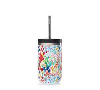 QWETCH - Cold Cup Termico con Cannuccia 470 ml - 24h Ghiacciato & 12h Freddo Arty - Acciaio Riciclato, Anti-Schizzi - Perfetto per Bevande Fredde, Bubble Tea e Caffè Freddo