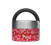 QWETCH - Contenitore Termico per Alimenti Caldi con Maniglia (Flowers Rosso, 650 ml)