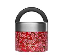 QWETCH - Contenitore Termico per Alimenti Caldi con Maniglia (Flowers Rosso, 850 ml)