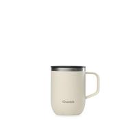 QWETCH - Tazza Termica 350 ml con Manico Sabbia - Mug Termica Caffè & Tè - Acciaio Inox Riciclato 90% - 6h Caldo / 12h Freddo - Coperchio Scorrevole Antigoccia - Compatibile con Filtri