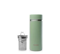 Qwetch - Teiera isotermica Nomade 400 ml - Verde tiglio - Infusore con 2 filtri - 12 ore caldo/24 ore freddo - Impermeabile, riutilizzabile e durevole - per tè, caffè, tisana, frutta