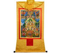 QWFVHJ Rotolo Dipinto Appeso, Rotolo di Seta Dipinto, Rotolo di Seta Dipinto, thangka Tibetano, arazzo thangka Tibetano dei Cinque antenati di Sakya