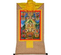 QWFVHJ Rotolo Dipinto Appeso, Rotolo di Seta Dipinto, Rotolo di Seta Dipinto, thangka Tibetano, arazzo thangka Tibetano dei Cinque antenati di Sakya