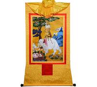 QWFVHJ Rotolo Dipinto Appeso, Rotolo di Seta Dipinto, Rotolo di Seta Dipinto, Thangka Tibetano, arazzo Thangka Tibetano Fatto a Mano Harmony(Bruin,M)