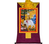 QWFVHJ Rotolo Dipinto Appeso, Rotolo di Seta Dipinto, Rotolo di Seta Dipinto, Thangka Tibetano, arazzo Thangka Tibetano Fatto a Mano Harmony(Purple,M)