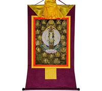 QWFVHJ Rotolo Dipinto Appeso, Rotolo di Seta Dipinto, Rotolo di Seta Dipinto, Thangka Tibetano, Avalokitesvara dalle Mille Braccia, Padmapani, Tibetano(Purple,Large(85cm*63cm))