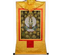 QWFVHJ Rotolo Dipinto Appeso, Rotolo di Seta Dipinto, Rotolo di Seta Dipinto, Thangka Tibetano, Avalokitesvara dalle Mille Braccia, Padmapani, Tibetano(Unique Colour,Large(85cm*63cm))