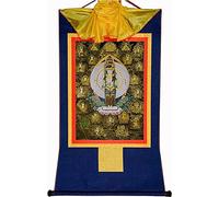 QWFVHJ Rotolo Dipinto Appeso, Rotolo di Seta Dipinto, Rotolo di Seta Dipinto, Thangka Tibetano, Avalokitesvara dalle Mille Braccia, Padmapani, Tibetano(Blu,Small(35cm*27cm))