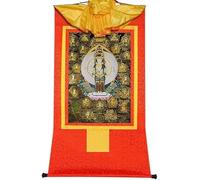 QWFVHJ Rotolo Dipinto Appeso, Rotolo di Seta Dipinto, Rotolo di Seta Dipinto, Thangka Tibetano, Avalokitesvara dalle Mille Braccia, Padmapani, Tibetano(Red,Small(35cm*27cm))