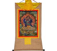 QWFVHJ Rotolo Dipinto Appeso, Rotolo di Seta Dipinto, Rotolo di Seta Dipinto, thangka Tibetano, Vajrabhairava, conquistatore del Signore di(Beige,Large(85cm*63cm))