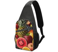 QWHJK Borsa a tracolla multifunzione, con stampa di frutta fresca e succosa da uomo, borsa a tracolla da donna, piccola borsa a tracolla