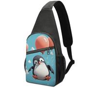 QWHJK Borsa a tracolla multifunzione, grazioso pinguino con stampa a palloncino, borsa a tracolla da uomo, borsa a tracolla da donna, piccola borsa a tracolla