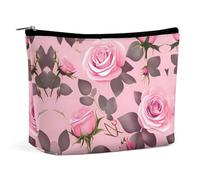 QWHJK Borsa cosmetica da viaggio, borsa da viaggio con stampa di graziose rose, semplice borsa per cosmetici, borsa per cosmetici, borsa per cosmetici, graziose rose, taglia unica