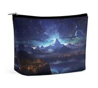 QWHJK Borsa cosmetica da viaggio, borsa da viaggio con stampa di scena notturna fantasy, borsa da viaggio, semplice borsa per cosmetici, borsa per cosmetici, borsa per cosmetici, scena notturna