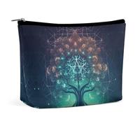 QWHJK Borsa cosmetica da viaggio, borsa da viaggio con stampa digitale con icona dell'albero della vita, borsa cosmetica semplice, borsa cosmetica per borsa, icona digitale dell'albero della vita