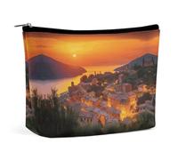 QWHJK Borsa cosmetica da viaggio, borsa da viaggio portatile con stampa tramonto italiano, semplice borsa cosmetica, borsa cosmetica per borsa, tramonto italiano, taglia unica