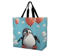 QWHJK Borsa di totalizzatore della spesa, pinguino sveglio con le borse di totalizzatore di massa della stampa del palloncino, borsa di totalizzatore della borsa a tracolla, borse