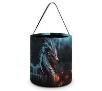 QWHJK Borse per caramelle, borsa tote per caramelle di Halloween con stampa drago, secchiello riutilizzabile per caramelle, borsa alla moda per caramelle, drago, taglia unica