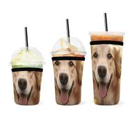 QWHJK Copertura per tazza d'acqua, maniche per tazza con stampa di cane e girasole per bevande calde, semplice copertura per tazza d'acqua, maniche per tazze da caffè riutilizzabili