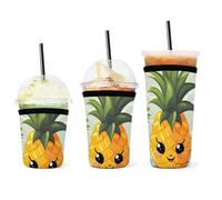 QWHJK Copertura per tazza d'acqua, simpatica stampa ananas per bevande calde, semplice copertura per tazza d'acqua, maniche per tazze da caffè riutilizzabili