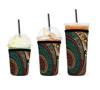 QWHJK Copritazza per acqua, verde acqua scura immagini HD stampa maniche tazza per bevande calde, semplice copertura per tazza d'acqua, maniche per tazze da caffè riutilizzabili