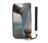 QWHJK Portafoglio minimalista da uomo, Docile Goat Print Bifold Portafoglio, carino portafoglio, portafoglio da viaggio da donna, Docile Goat, 20 x 10,5 cm, moderno