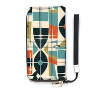 QWHJK Portafoglio minimalista da uomo, portafoglio bifold con stampa moderna di metà secolo, carino portafoglio, portafoglio da viaggio da donna, moderno metà secolo, 20 x 10,5 cm, moderno