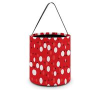 QWHJK Sacchetti di caramelle, borsa di totalizzatore di caramelle di Halloween con stampa a pois bianchi rossi, secchiello di caramelle riutilizzabile, borsa di totalizzatore di caramelle alla moda
